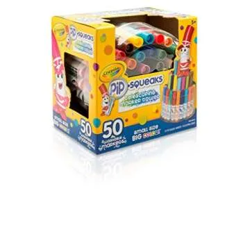 Crayola Pip Squeaks Washable Marker Set, 50 Classic Colors, Gift for Kids, Age 5, 6, 7, 8