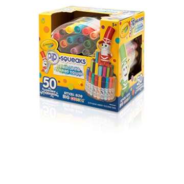 Crayola Pip Squeaks Washable Marker Set, 50 Classic Colors, Gift for Kids, Age 5, 6, 7, 8
