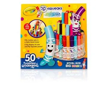 Crayola Pip Squeaks Washable Marker Set, 50 Classic Colors, Gift for Kids, Age 5, 6, 7, 8