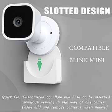 2 Pack Wall Mount Fit for Blink Mini Camera, Window Mount with Strong Adhesive Tape Holder Stand Fit...