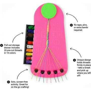 Friendship Bracelet Maker Kit - 20 Pre-Cut Threads