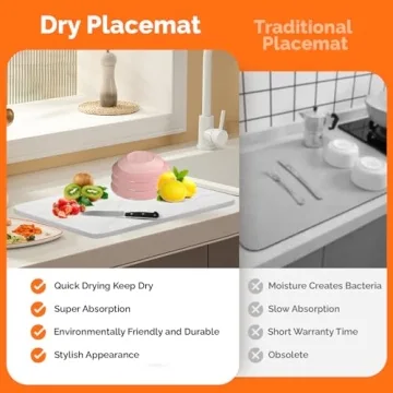 HCFQ Stone Drying Mat for Elegant and Quick Dish Drying