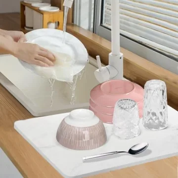 HCFQ Stone Drying Mat for Elegant and Quick Dish Drying