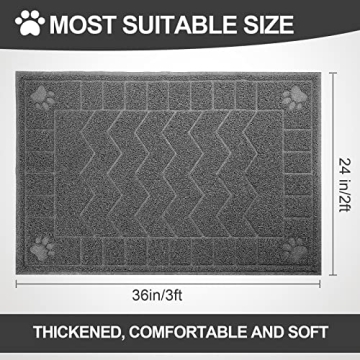 Motsamla Cat Litter Box Mat - 35" x 24" Waterproof and Easy to Clean