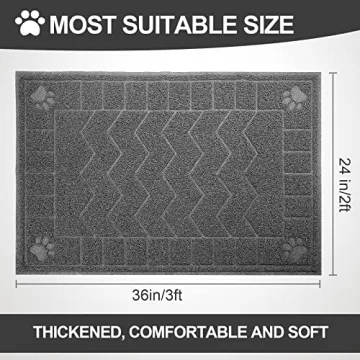 Motsamla Cat Litter Box Mat - 35" x 24" Waterproof and Easy to Clean