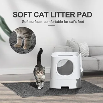 Motsamla Cat Litter Box Mat - 35" x 24" Waterproof and Easy to Clean