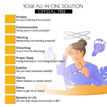 Chakra Tree - Crystal Tree - Chakra Decor - Seven Chakra Tree - Crystal Tree for Positive Energy - Home Decor Gifts - Crystal Gifts - Feng Shui Decor - Spiritual Gifts - Chakra Crystals