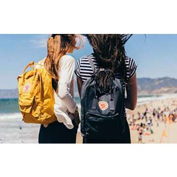 Fjällräven Kånken Unisex Travel Backpack - Side Slip Pocket - Adjustable Shoulder Straps - Dual Top Handles Ochre One Size One Size