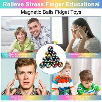 YISHIDANY 25mm Large Rainbow Fidget Balls for Kids