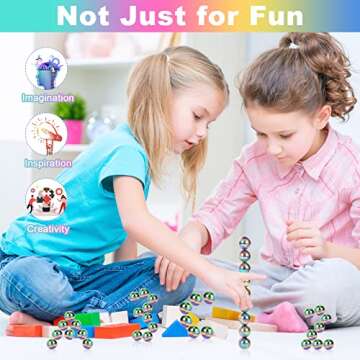 YISHIDANY 25mm/1inch Large Ball Fidget Toys, 10Pcs Rainbow Colorful Stones for Kids Adults, Playablity Hematite Science Kit for Anxiety Relief, DIY Gadgets for Teens Party Favors Gift