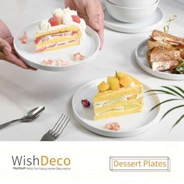 Stylish WishDeco Ceramic Appetizer Plates Set of 6
