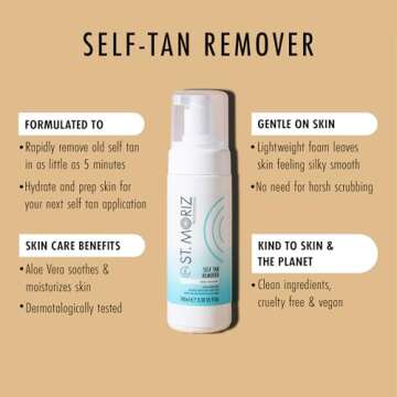 St Moriz Professional Rapid Self Tan Remover Mousse - Fast-Acting with Aloe Vera to Soften Skin - 3....