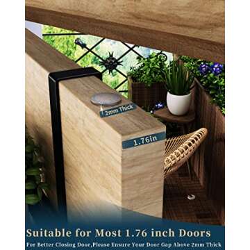 Consumest Over The Door Hooks Organizer - Extra Long Door Hanger with 9 Coat Hooks & 2 Mesh Basket, Back Storage Organizer Hanging Towels for Bathroom, Bedroom, Black (for 1.76 in Doors)