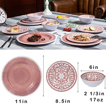 Yinshine Melamine Dinnerware Set Ideal for Outdoors & Dining