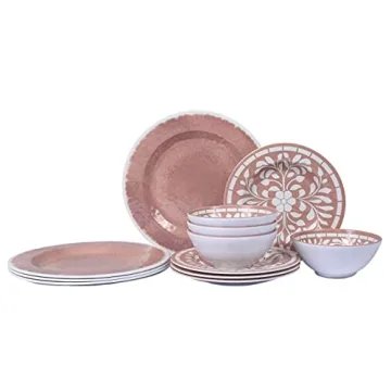 Yinshine Melamine Dinnerware Set Ideal for Outdoors & Dining