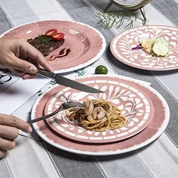 Yinshine Melamine Dinnerware Set Ideal for Outdoors & Dining