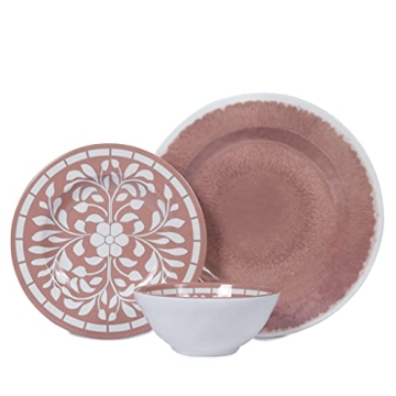 Yinshine Melamine Dinnerware Set Ideal for Outdoors & Dining