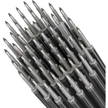 Arteza Gel Pen Refills, Pack of 50 Black Roller Ball Gel Ink Pen Refills, Quick-Drying, Nontoxic, Fine Point for Writing, Taking Notes & Sketching, Office & Back to School Supplies