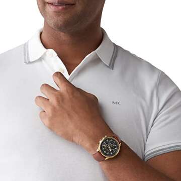 Michael Kors Cortlandt Chronograph Brown Leather Men's Watch (Model: MK8906)