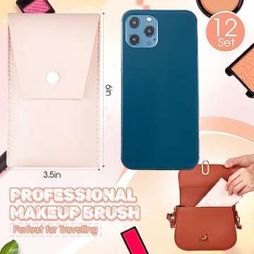 Tioncy 12 Sets Travel Makeup Brush Set for Everyday Use