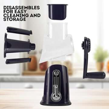 5-in-1 Rotary Cheese Grater – Efficient Kitchen Tool