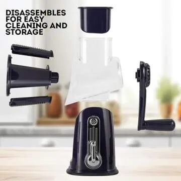 5-in-1 Rotary Cheese Grater – Efficient Kitchen Tool