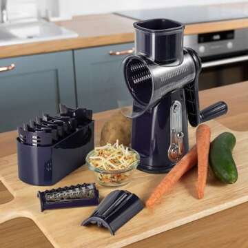 5-in-1 Rotary Cheese Grater – Efficient Kitchen Tool