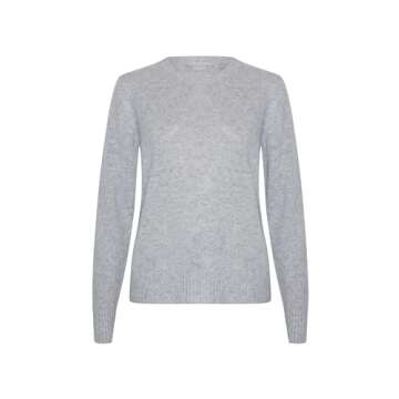 Style Republic Women's 100% Pure Cashmere Long Sleeve Crew Neck Sweater - Soft, Warm, and Stylish Winter Knit Pullover