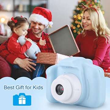 Mini Portable Kids Camera 2.0in Color Screen Children's Digital Camera with Photo,Video Function, HD 1080P Camera Children's Camera with Neck Lanyard for Gift Blue