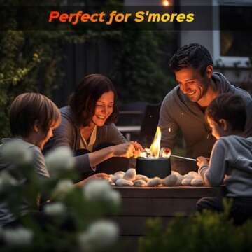 Tabletop Fire Pit - Round Concrete Smokeless S'mores Maker for Indoor & Patio