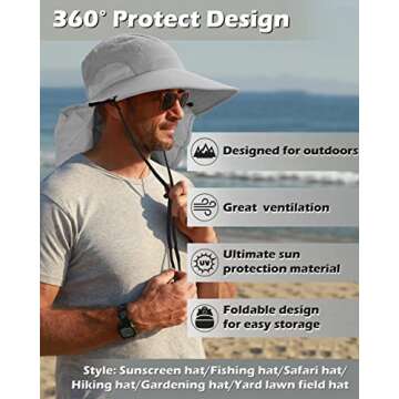 Neck Flap Sun Hat, UPF 50+ Protection for Summer Fun