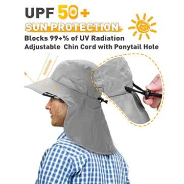 Neck Flap Sun Hat, UPF 50+ Protection for Summer Fun