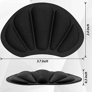 Comfortable Shoe Heel Inserts, 8 Pcs Self-Adhesive Cushion Pads for Any Footwear