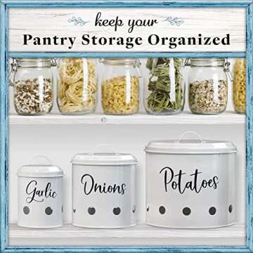 Home Acre Designs Food Storage Containers Set with Lids, Farmhouse Home & Kitchen Decor Rustic Vintage Canisters