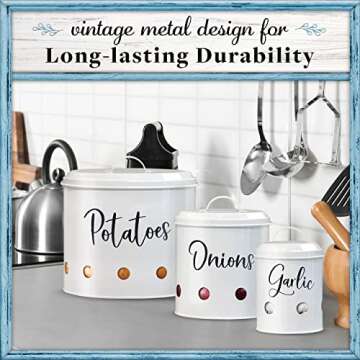 Home Acre Designs Food Storage Containers Set with Lids, Farmhouse Home & Kitchen Decor Rustic Vintage Canisters
