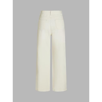 Stylish CIDER Yoney Solid Straight Leg Jeans in Ivory