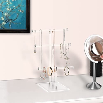KETAWA Hanging Jewelry Organizer Stylish 3-Tier Display