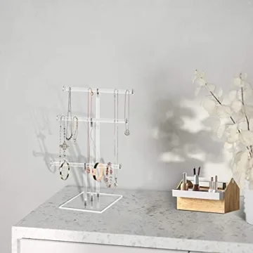 KETAWA Hanging Jewelry Organizer Stylish 3-Tier Display