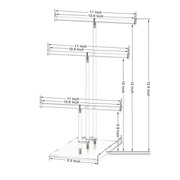 KETAWA Hanging Jewelry Organizer Stylish 3-Tier Display