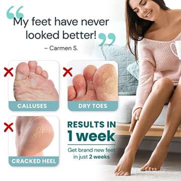 Foot Peel Exfoliating Mask (2 Pairs) for Soft Feet and Exfoliant Gel Peels Away Rough Dry Skin and Callus