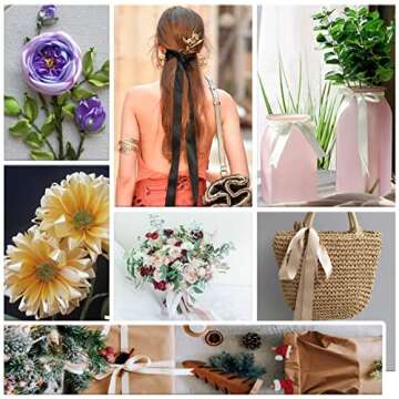 Satin Ribbon Wide Ribbon Solid Color -25 Yards/Roll, Assorted Colors Ribbon for Gift Wrapping Girl H...