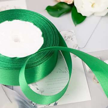 Satin Ribbon Wide Ribbon Solid Color -25 Yards/Roll, Assorted Colors Ribbon for Gift Wrapping Girl Hair Bow,Assortment Ribbons for Crafts Party Wedding Decor