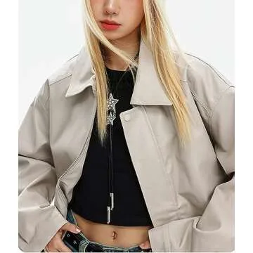 Stylish Oversized Faux Leather Bomber Jacket for Women