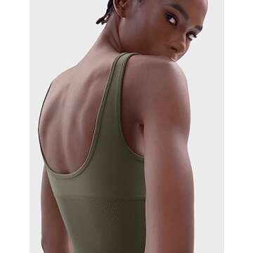 PUMIEY Women's Jumpsuits Tummy Control Seamless Workout Unitard Rompers Padded Power Collection