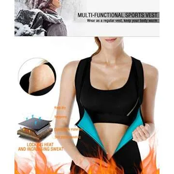 NonEcho Women Sauna Body Shaper Sweat Suit Sleeve Spa Cami Hot Neoprene Slimming Workout Vest Waist ...