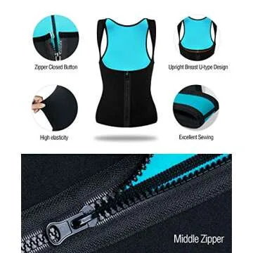 NonEcho Women Sauna Body Shaper Sweat Suit Sleeve Spa Cami Hot Neoprene Slimming Workout Vest Waist Trainer Top