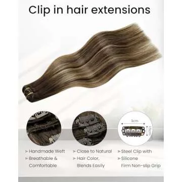 LaaVoo Balayage Clip in Hair Extensions Human Hair