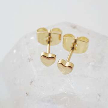 Honeycat Tiny Heart Stud Earrings | 18k Gold Plated