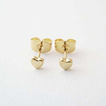 Honeycat Tiny Heart Stud Earrings | 18k Gold Plated