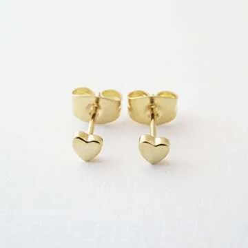 Honeycat Tiny Heart Stud Earrings | 18k Gold Plated